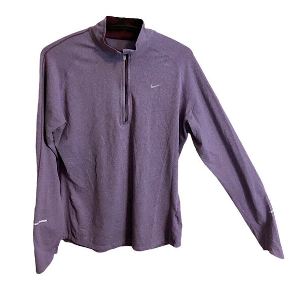 NIKE Top Pullover Women's SZ L Purple Element 1/2-Zip Running Reflective - Picture 1 of 10